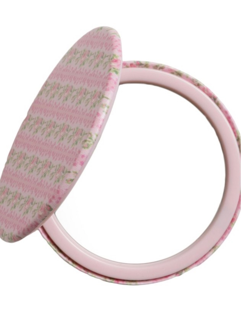 LoveShackFancy Pink Floral Pattern Compact Mirror - Picture 3 of 4